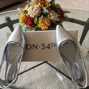 Sling back Silver Flat